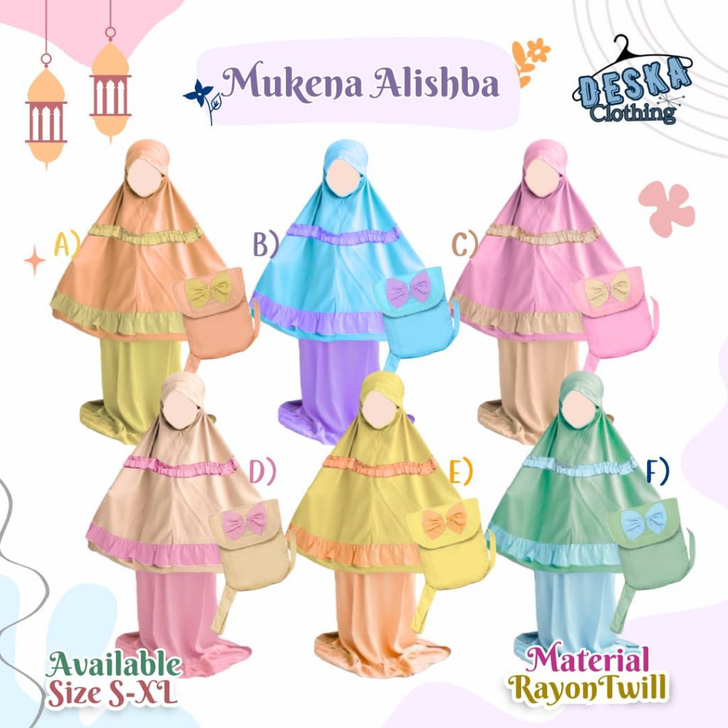 PO‼️mukena anak Mukena Alishba By Deska Clothing 2-10y