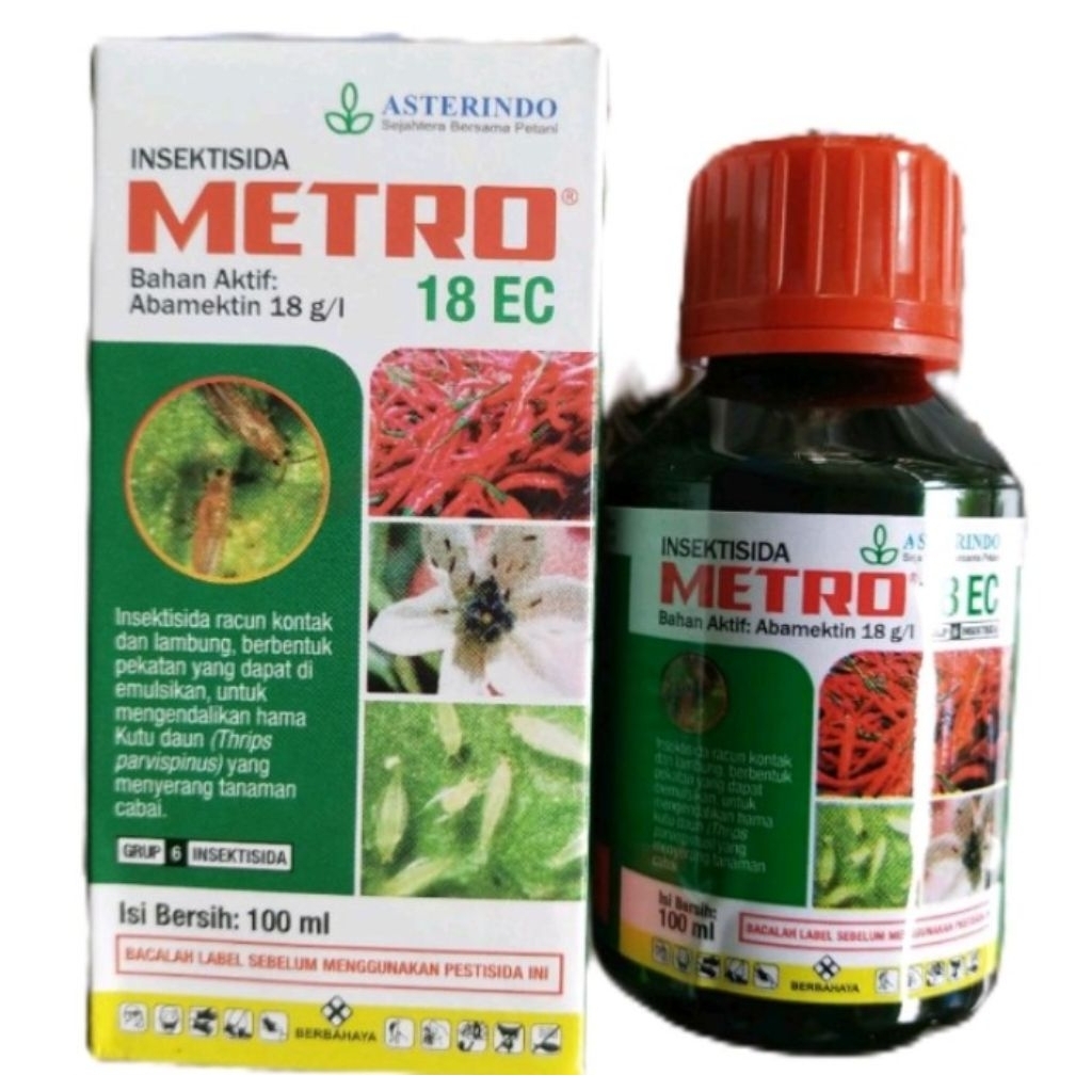 Insektisida Metro 18 EC 100 ml. Ampuh kendalikan hama kutu daun, trips, kutu kebul pada tanaman caba
