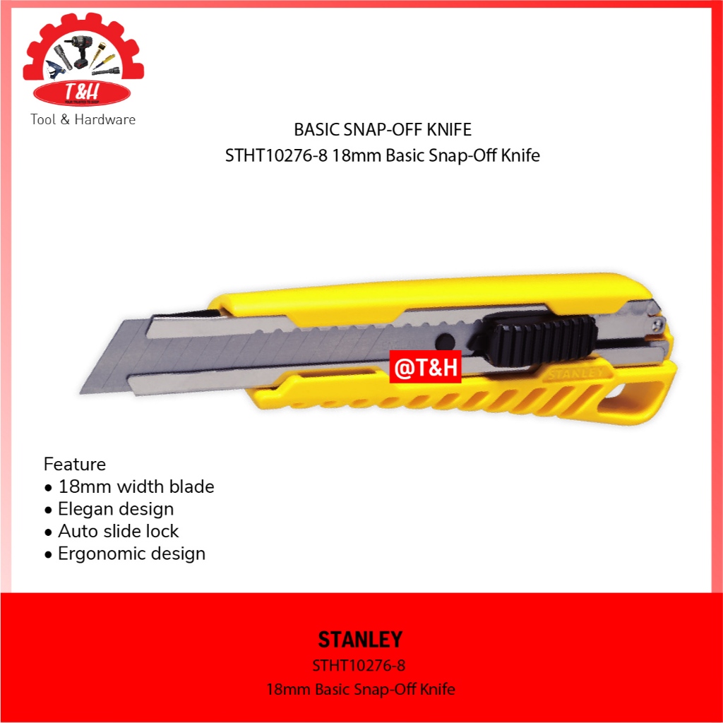 

Pisau Cutter 18mm Basic Snap Off Knife Stanley STHT10276-8 / Cutter Stanley