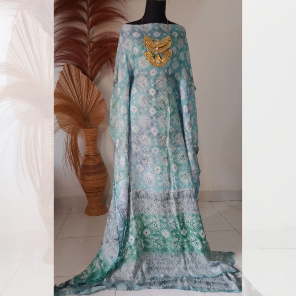 Bahan Kain Jumputan Palembang 3 Meteran Viscose Titik Tujuh 7 Batik Jemputan Handmade