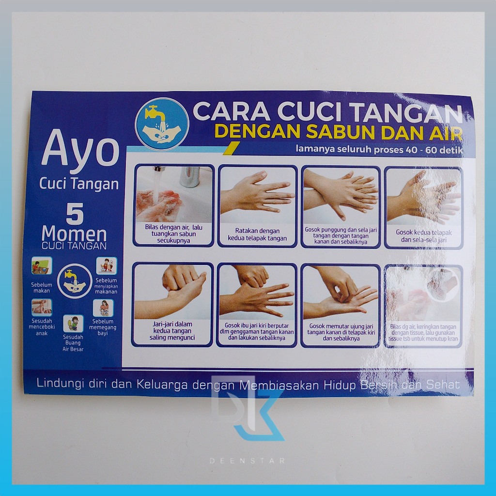 

Stiker 5 Momen Cuci Tangan, CTPS di Lingkungan Rumah Tangga, Stiker Kebersihan