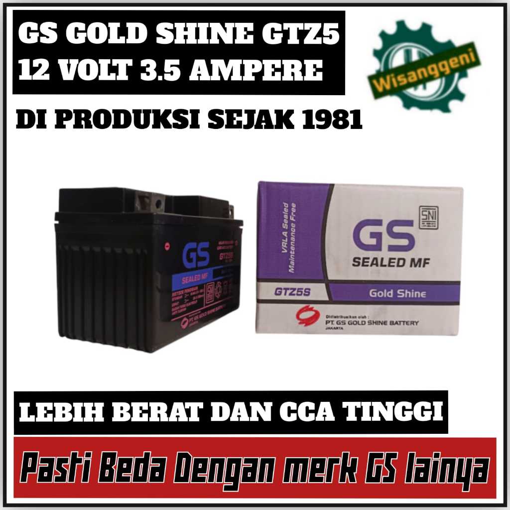 Aki motor  Beat FI/ESP/CBS/Karbu/Vario 110/Supra X 125  GS GoldShine GTZ5 aki Kering