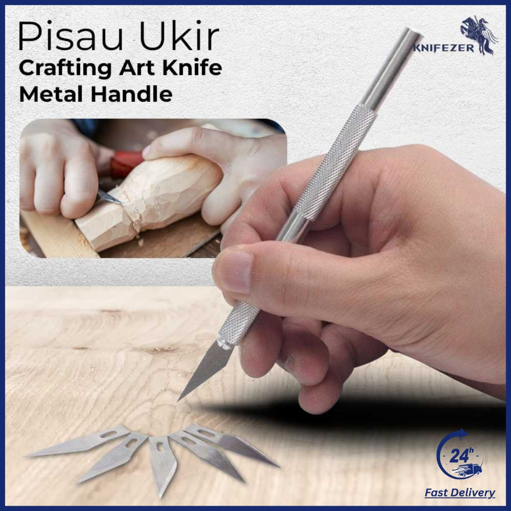 

KNIFEZER Pisau Ukir Seni Hobby Crafting Art Knife Aluminium Handle - WL-9309