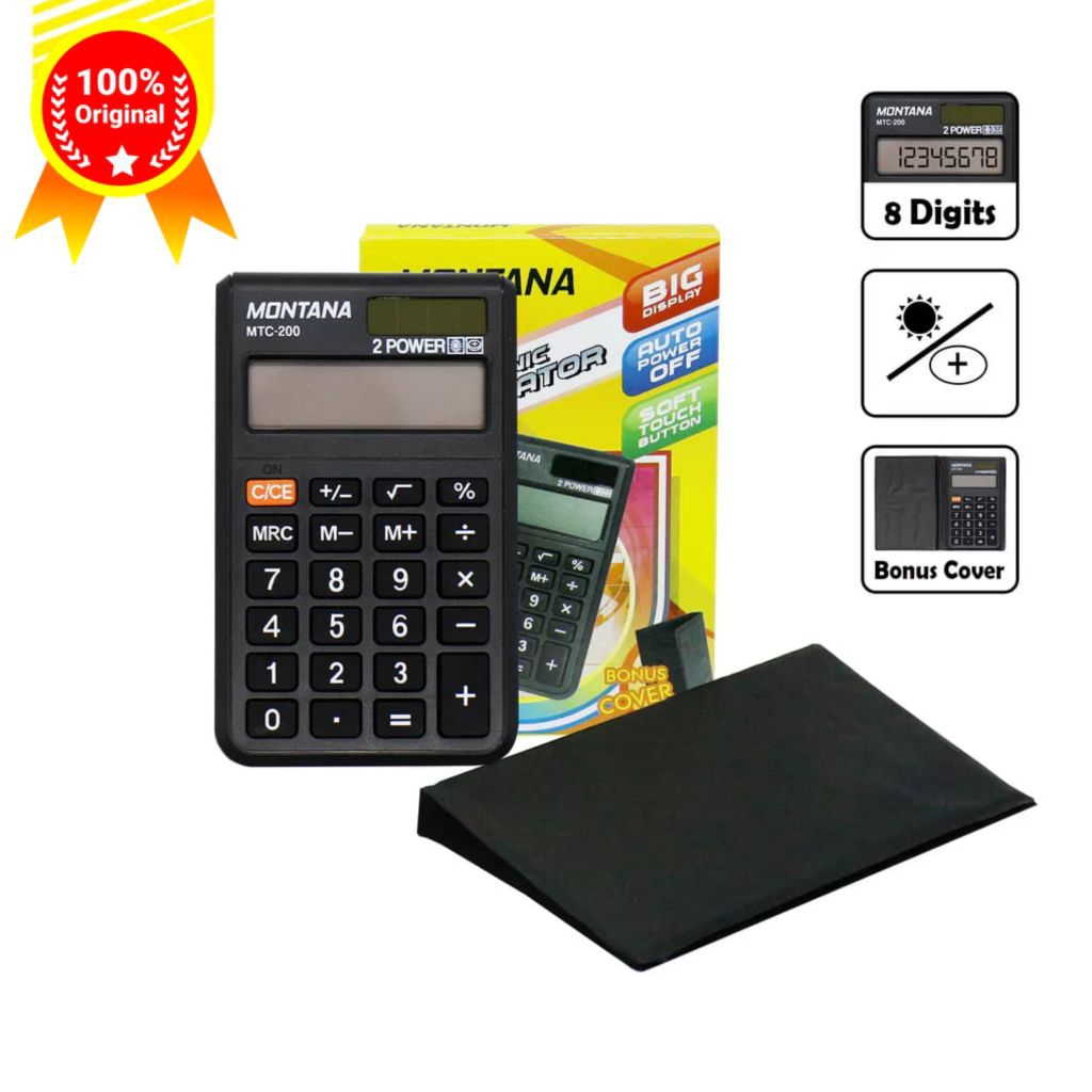 

Kalkulator MONTANA 2 Power 8 Digit Electronic Calculator Big Display / MTC-200
