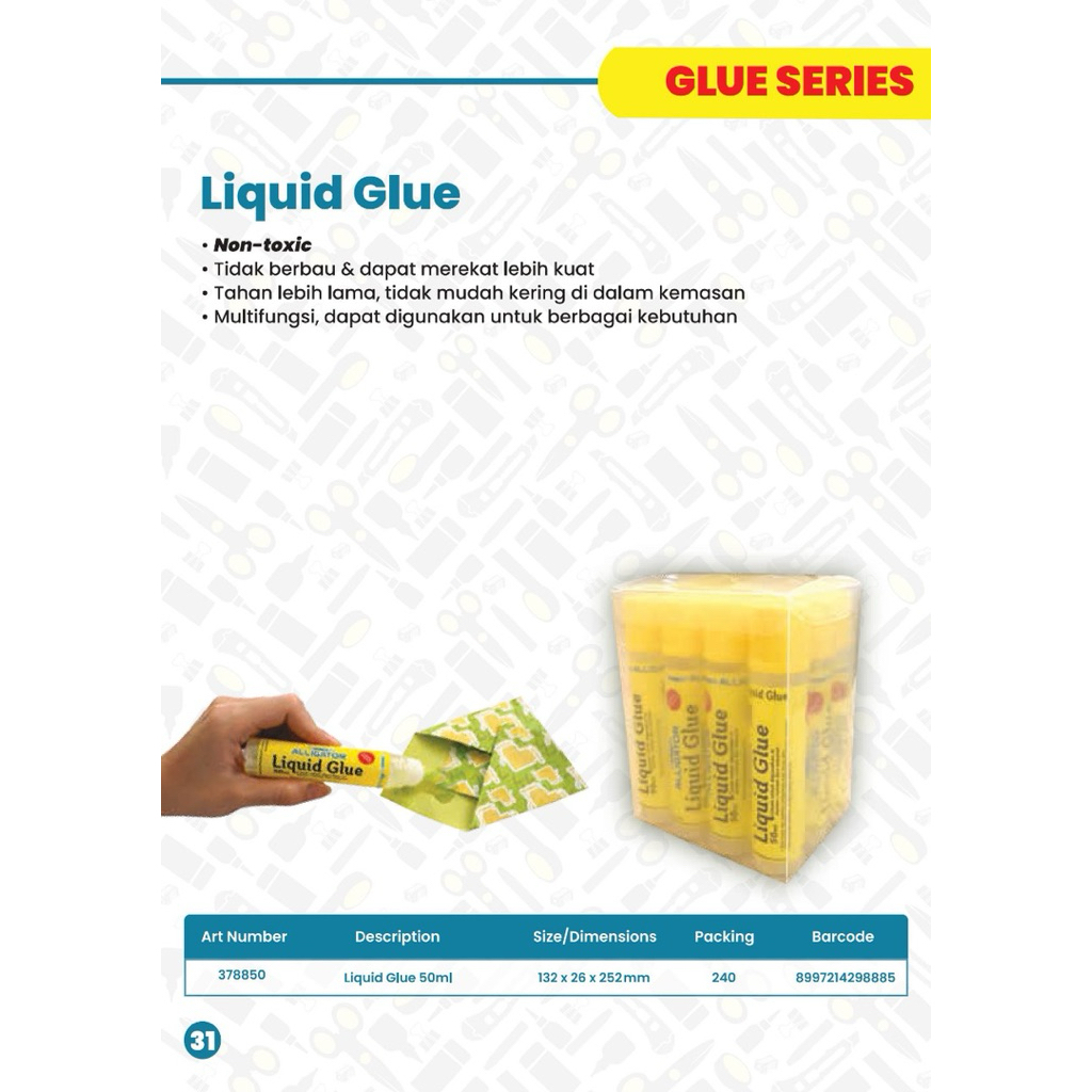 

Lem Ceir Kertas Roll Alligator Liquid Glue 50 ML