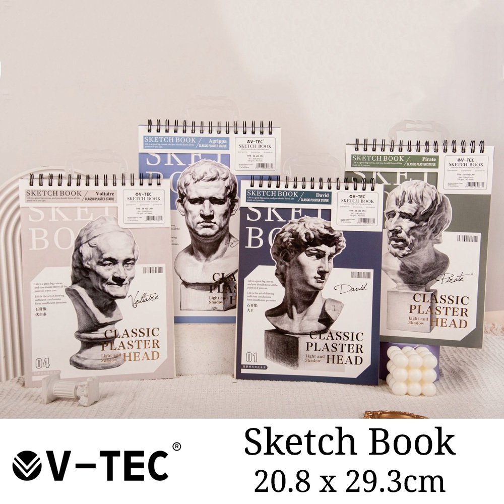 

V-TEC Buku Sketsa / Sketch Book Jilid Spiral 100gsm Jilid Atas dan Samping