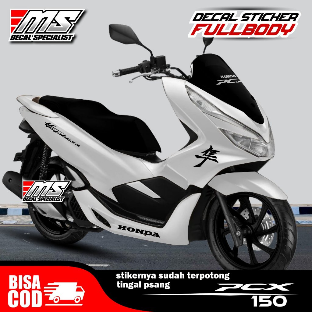 Decal stiker Honda Pcx 150 full body Motif Hayabusa polos - stiker full body