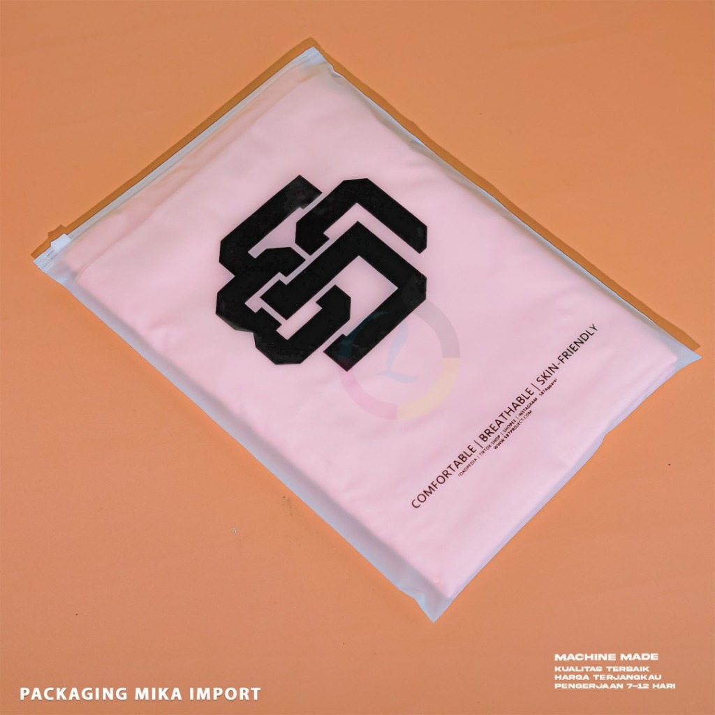 mika zipper bag custom / kantong hijab / mika sablon / kantong mika zipper sablon custom