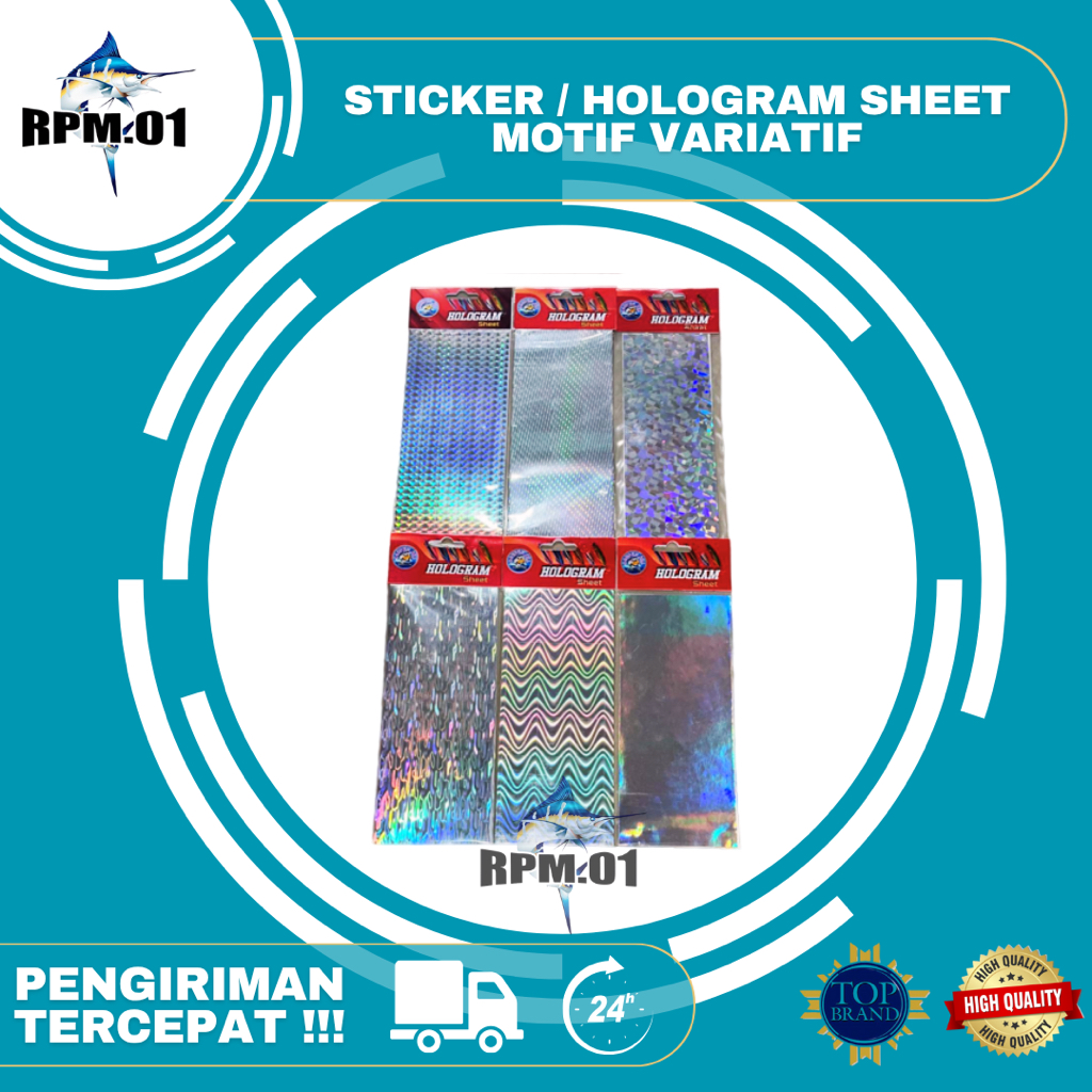 

STICKER / HOLOGRAM SHEET MOTIF VARIATIF 3D (8.5 X 20 CM X 2 LEMBAR)