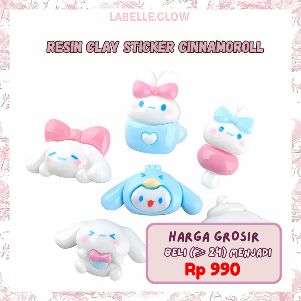 

LB Resin Clay Stiker 3D Free Lem DIY Aksesoris Dekorasi Botol Minum Case HP Motif Cinnamoroll Murah