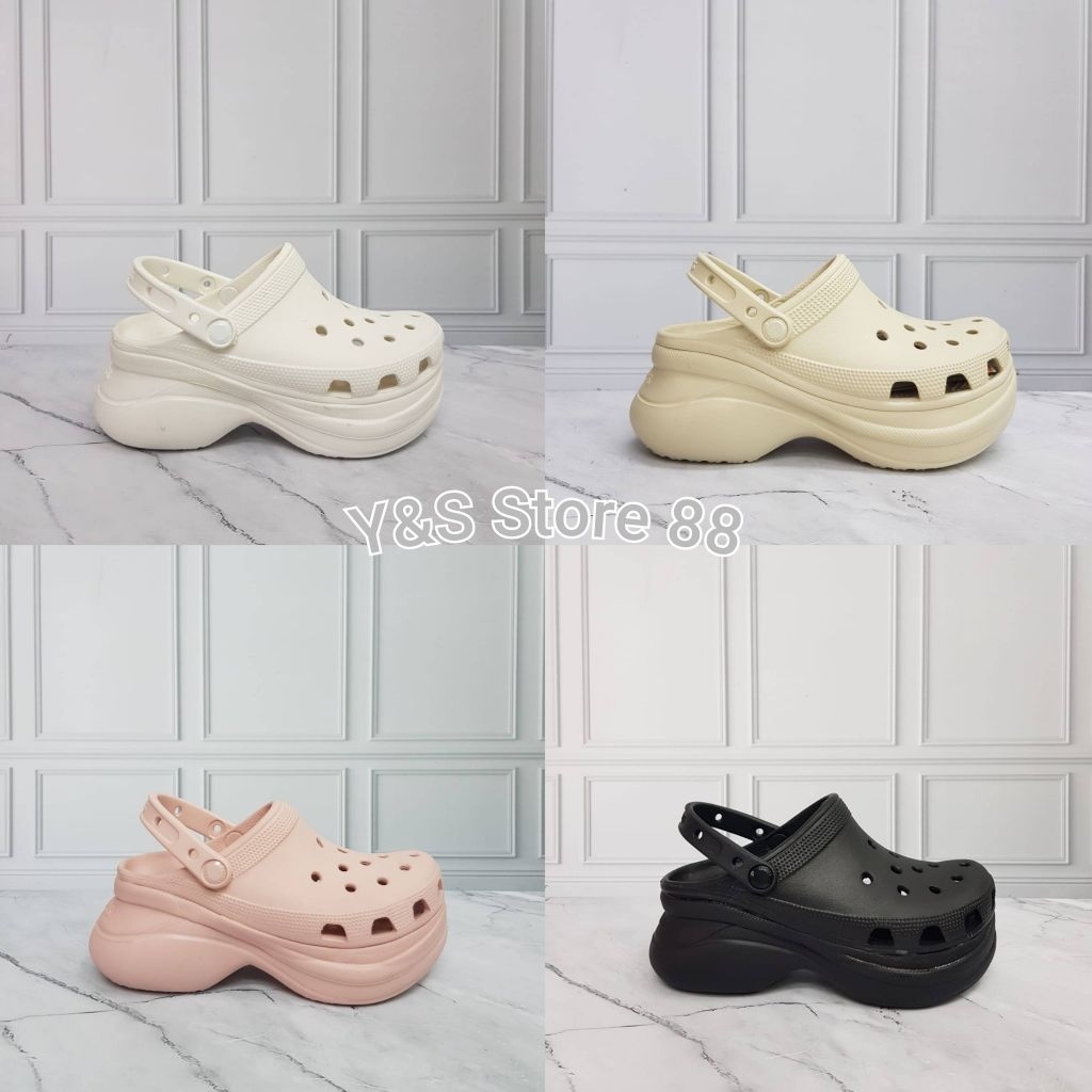 Sandal Crocs Classic Bae Clog Wanita 7Cm Full Karet / Sandal Wanita / Sandal Model Tinggi