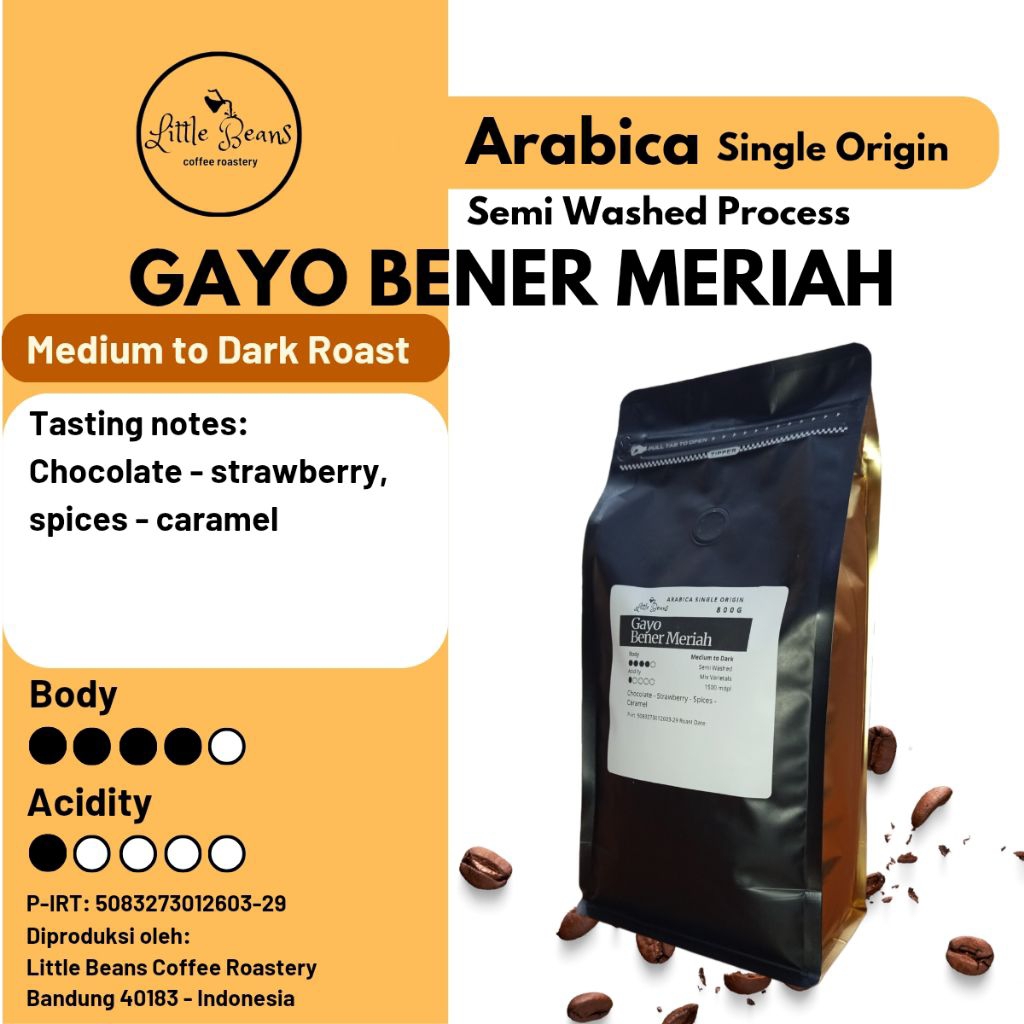 

Kopi arabica Aceh Gayo medium to dark roast 800gr/400gr200gr biji/bubuk