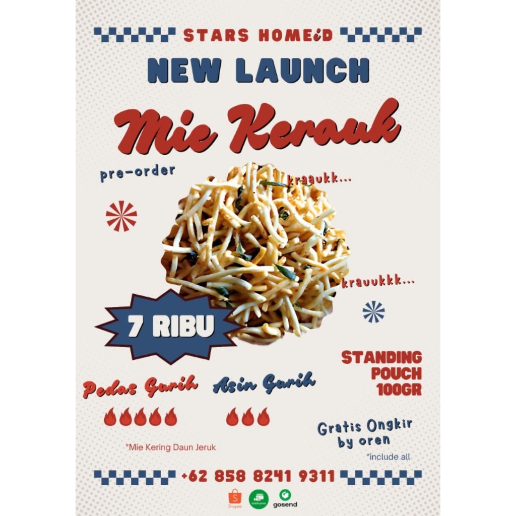 

MIE KERAUK Cemilan Gurih Mie Kering Daun Jeruk Pedas