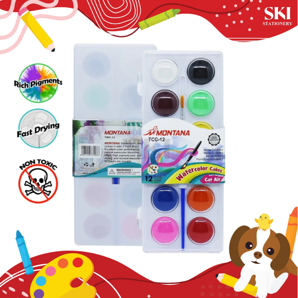 

Montana Water Color Cake / Cat Air Padat / Water Color Set