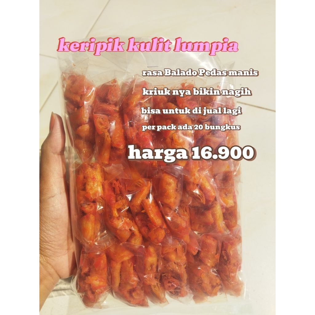 

KERIPIK KULIT LUMPIA PEDAS MANIS 250 gram