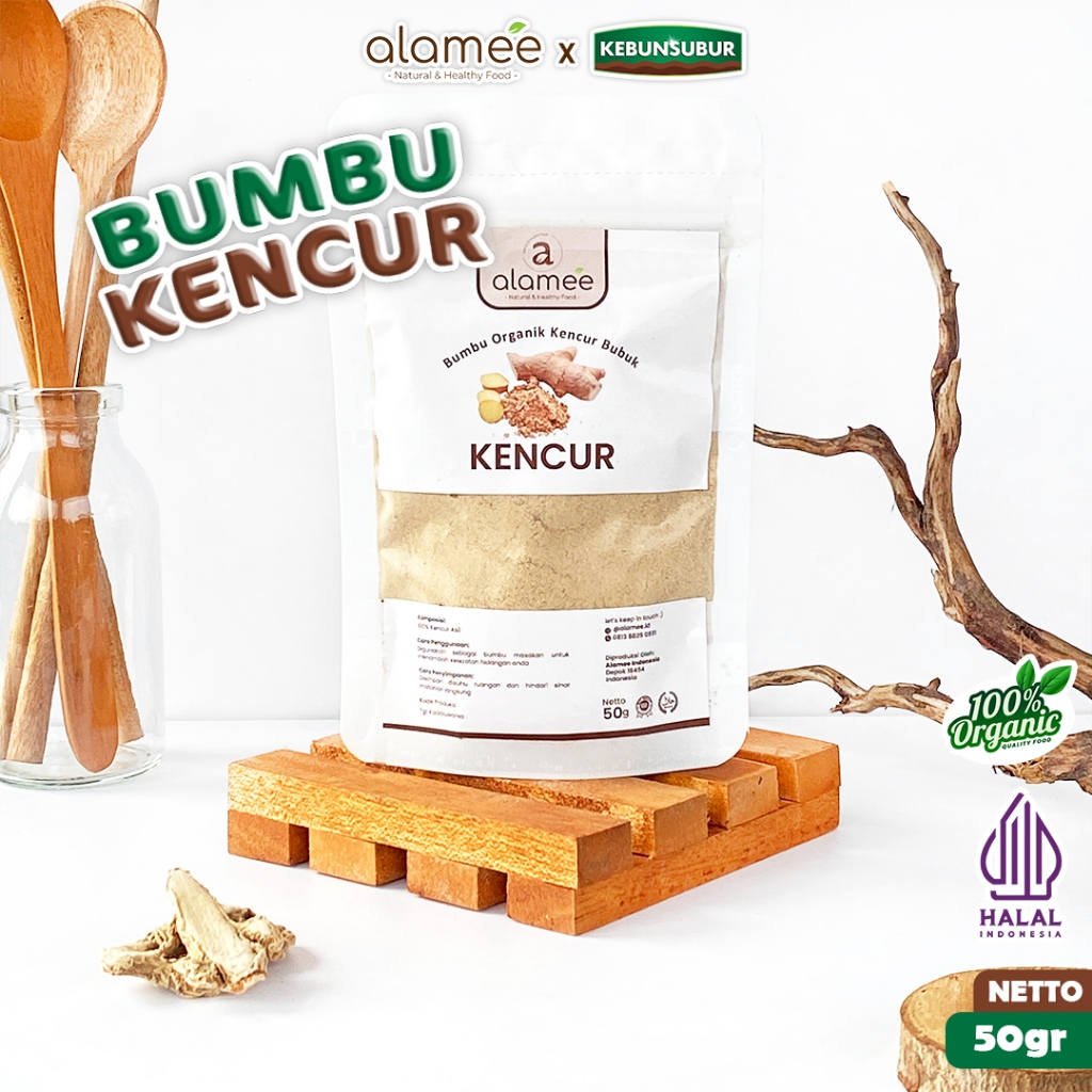 

ALAMEE Bubuk Kencur Bumbu Dapur Organik Murni Asli Seasoning Powder Spice 50 Gram kebunsubur