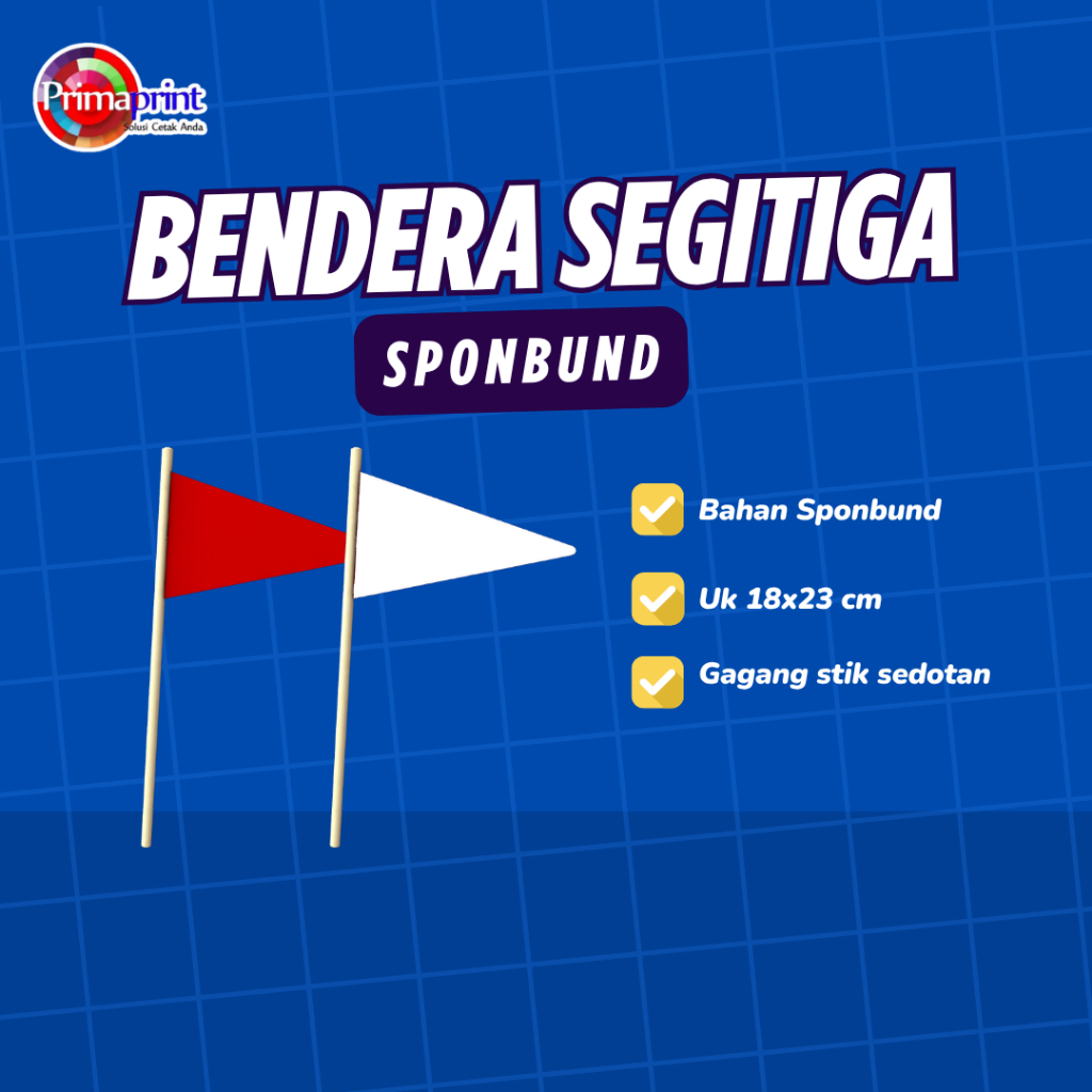 Bendera Segitiga Bahan Spunbond dengan Stik | Bendera Segitiga Edisi Kemerdekaan Indonesia