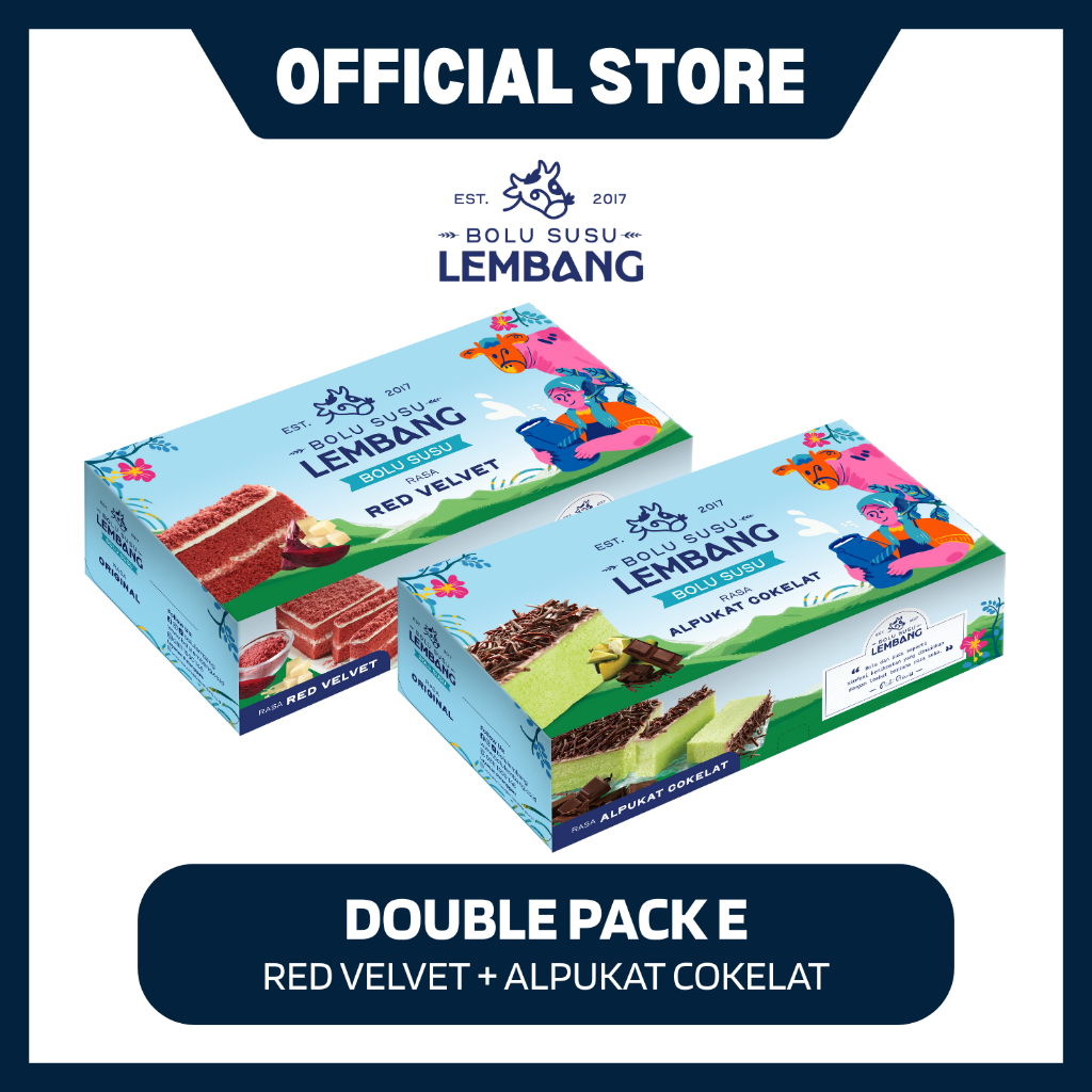 

Double Pack E (Reguler - Red Velvet + Alpukat Cokelat)