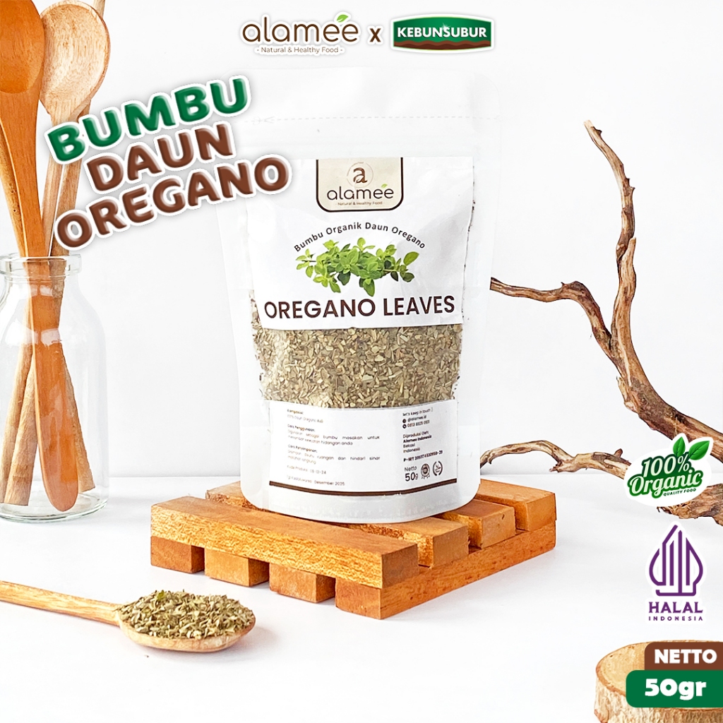

ALAMEE Daun Oregano Kering Dried Leaves Flakes Garnish Murni Asli Seasoning Bumbu 50 Gram Kebunsubur