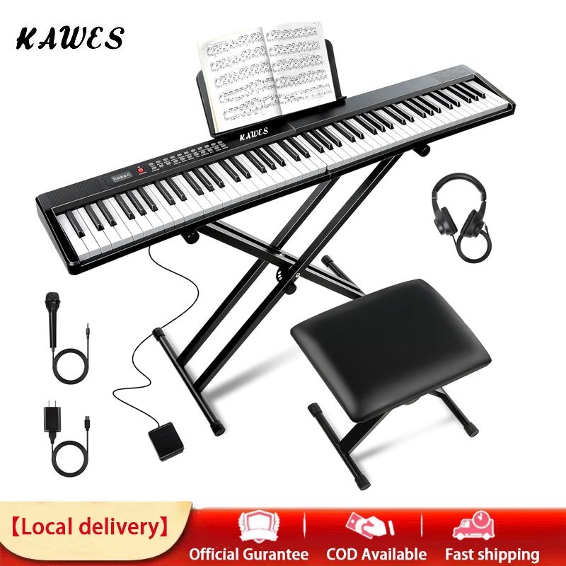 Ready Stock KAWES 88 Tuts Keyboard Piano Lipat Keyboard Piano Elektronik Digital Semi Berbobot