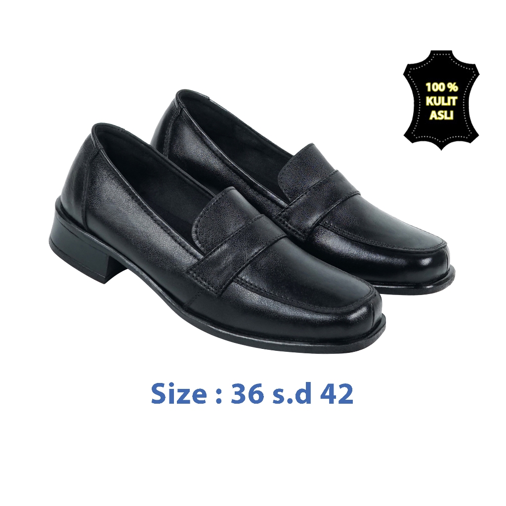 Zeintin - Sepatu Pantofel Kerja Wanita Sepatu Pantofel Formal Bahan Kulit Asli Original Zeintin BJ
