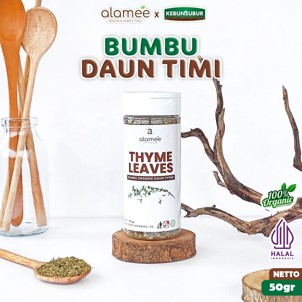 

ALAMEE Thyme Kering Seasoning Daun Timi Bumbu Dapur Organik Garnish Dried Leaves Murni Asli kebunsubur