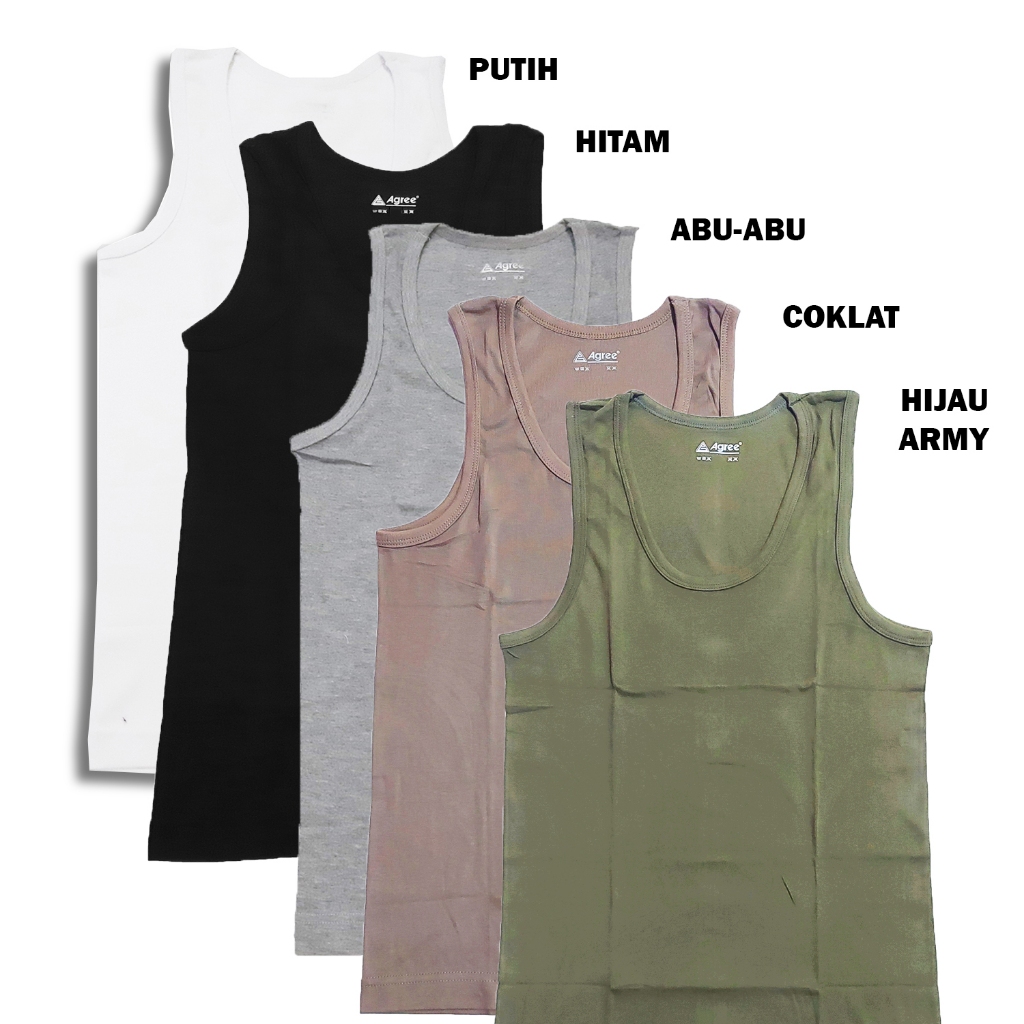 [6 PCS] Singlet Cowok Kaos Dalam Pria Men Underwear Strechable Laki-Laki AGREE F35