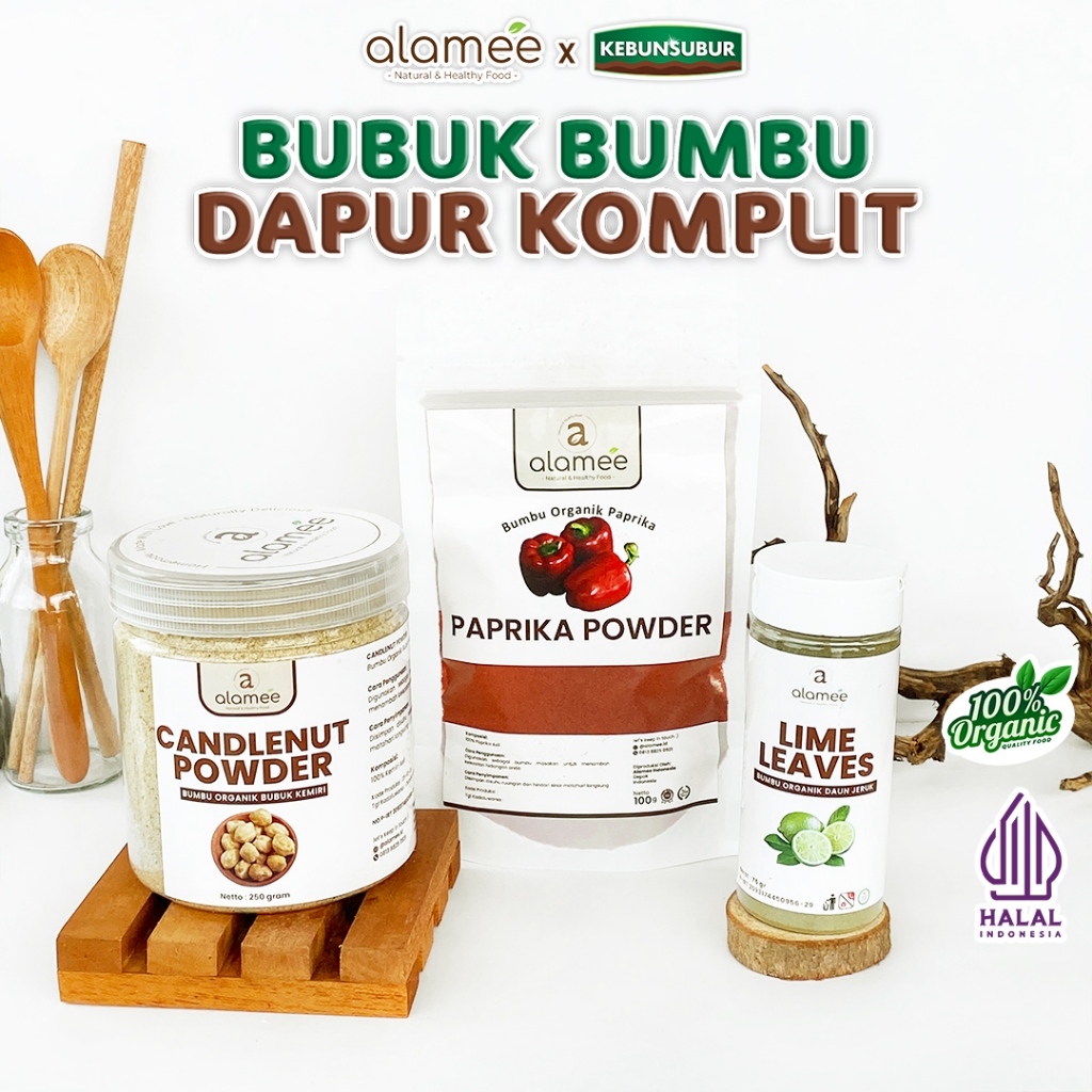 

ALAMEE Bumbu Dapur Bubuk Lengkap Bawang Merah Jahe Paprika Kemiri Bombay Ginger Organik kebunsubur