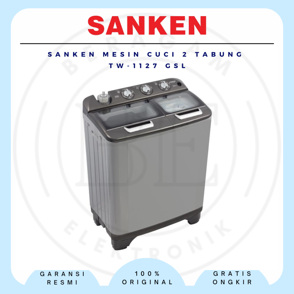 Sanken Mesin Cuci 2 Tabung TW-1127 GSL