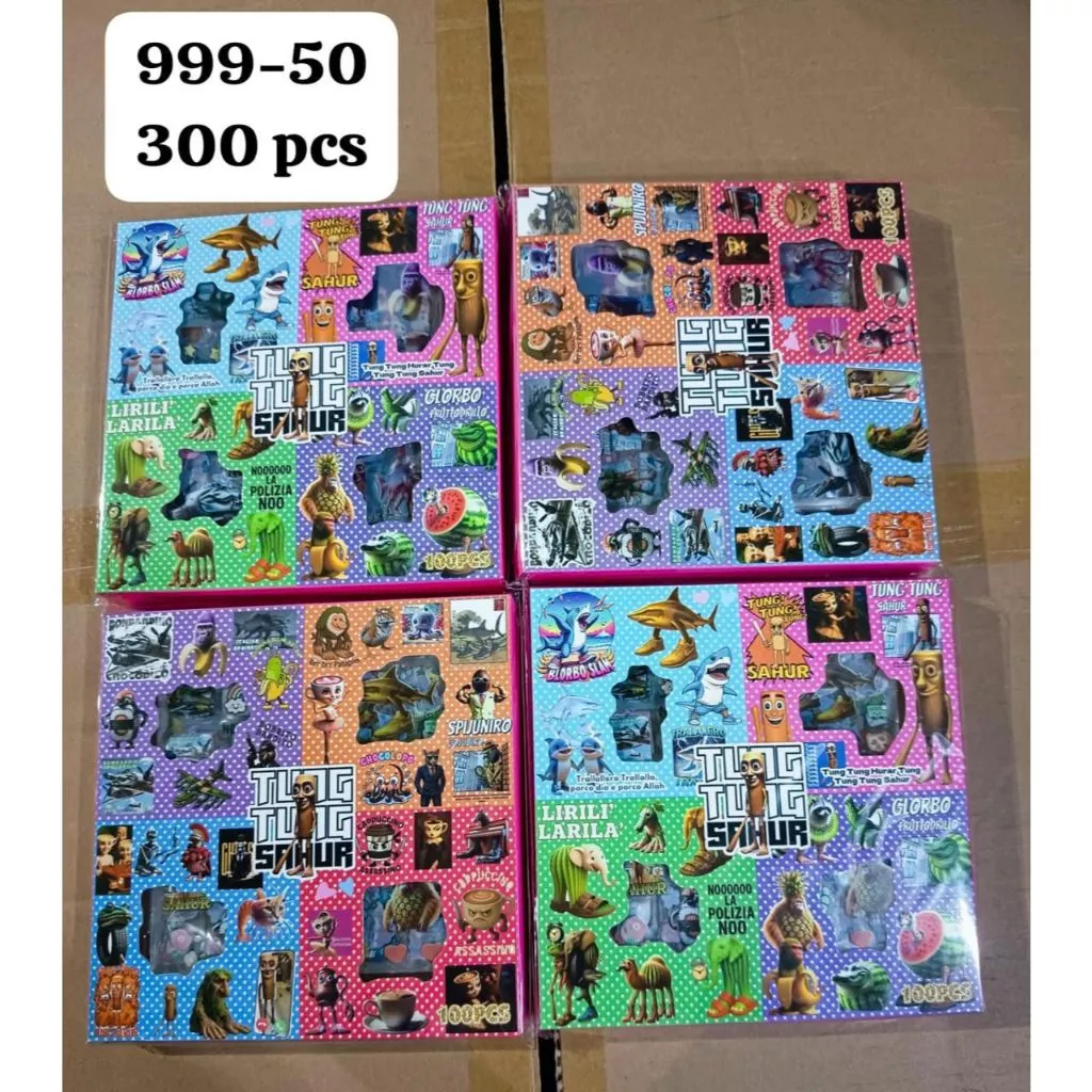 

100 LEMBAR STIKER KARTUN ANOMALI TUNG TUNG SAHUR 1 KOTAK