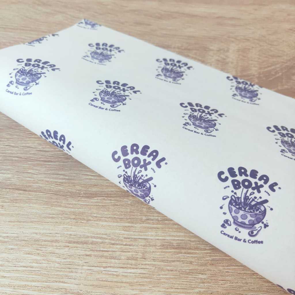 

CUSTOM Kertas Roti Foodgrade 17 x 30 cm - Wrap Paper / Kertas Bungkus / Kertas Minyak