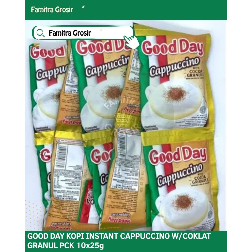 

GOOD DAY KOPI INSTANT CAPPUCCINO W/COKLAT GRANUL 1 RCG