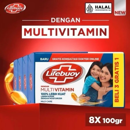 Lifebuoy Sabun Batang 4 x 100 g / Sabun Lifebuoy Batang
