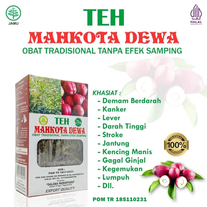 

Teh Mahkota Dewa | Herbal Darah tinggi, Diabet, Asam Urat, Rematik, Kanker ( Izin POM )
