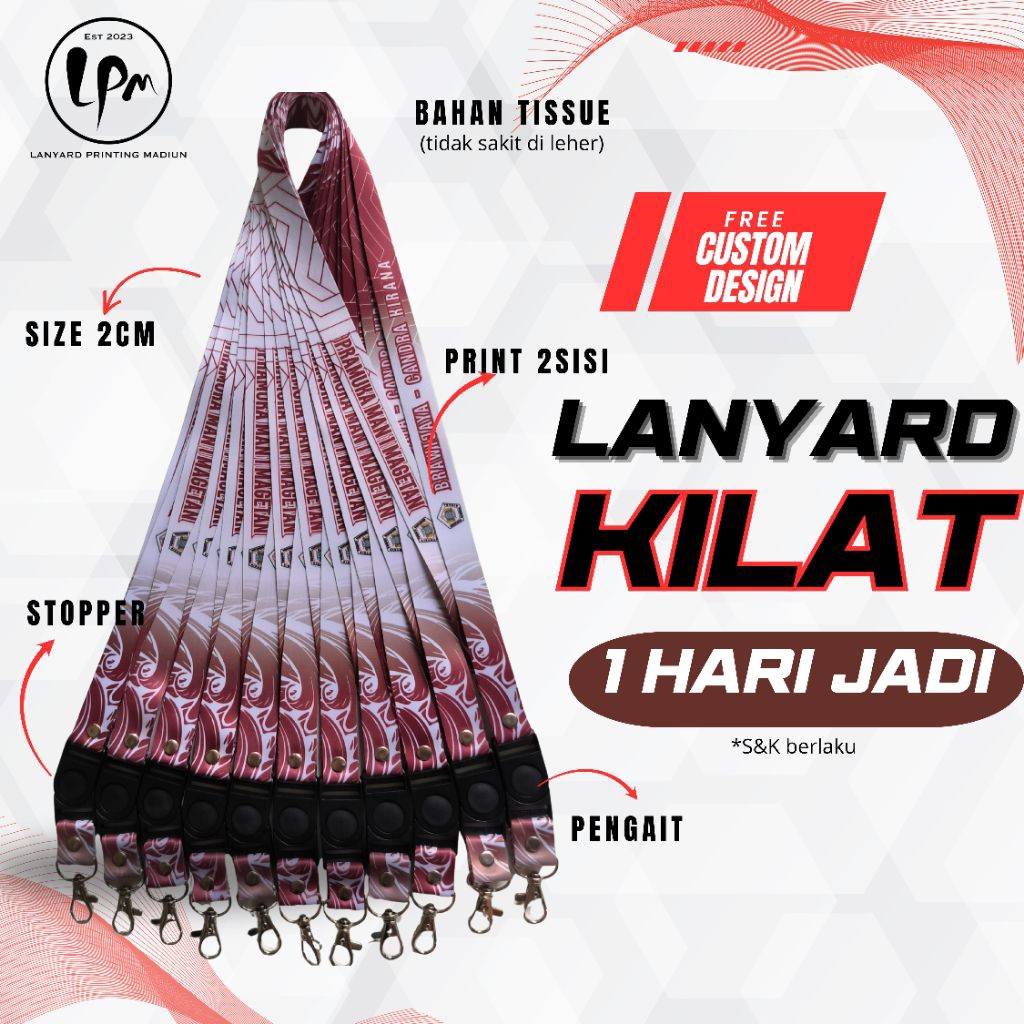 

(1HARI JADI) TALI LANYARD PRINTING CETAK 2SISI/FREE DESIGN