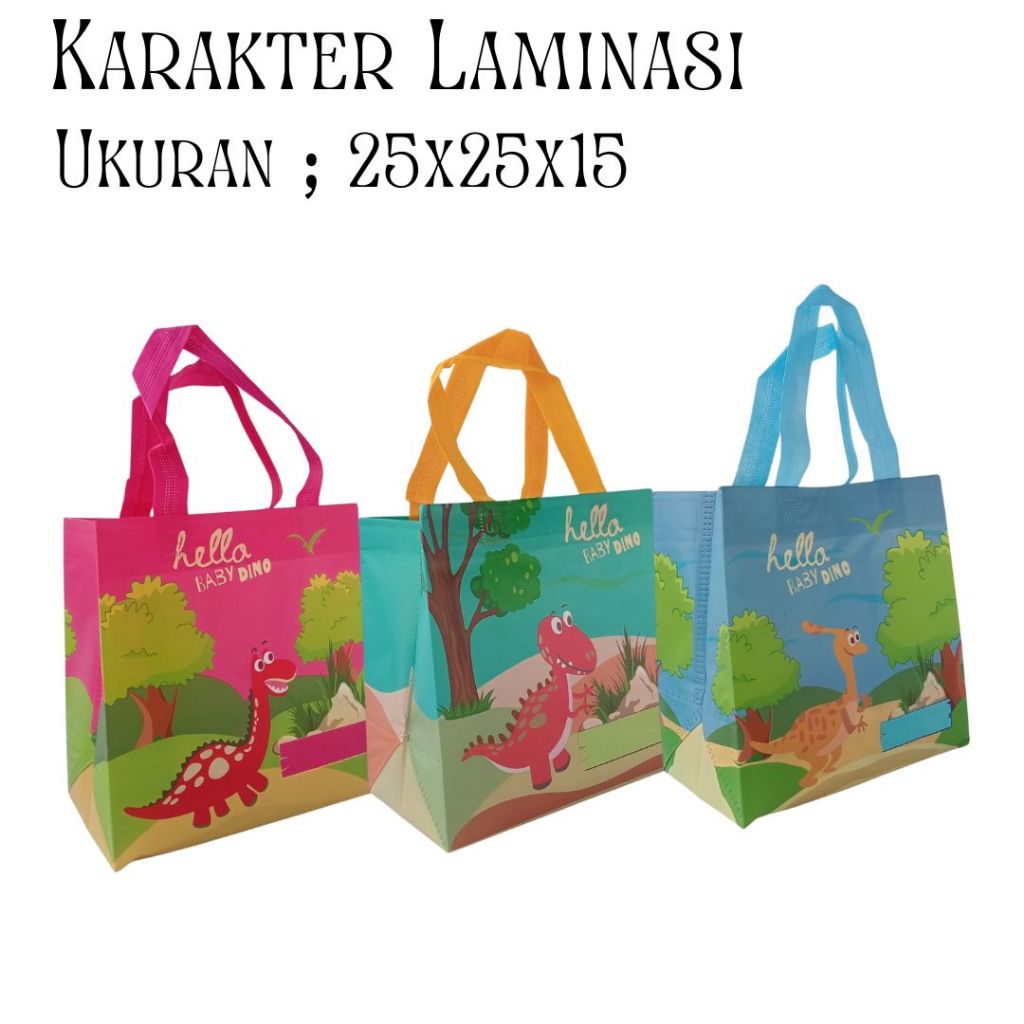 

Tas Karakter LMS Ukuran 25x25x15 Isi 12pcs Tas goodiebag ,Tas Sovenir Tas BelanjaTas Spundbond