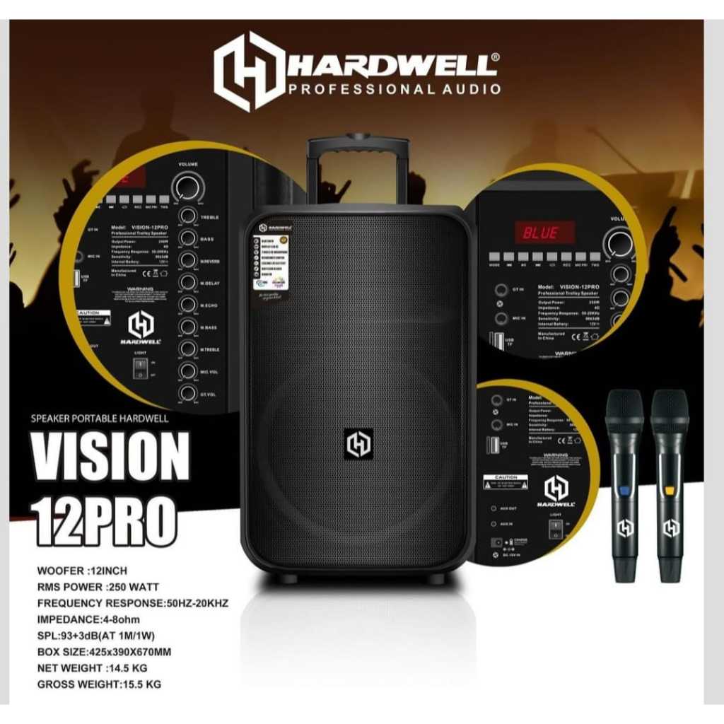 Speaker Portable 12 Inch Hardwell Vision 12 Pro Original