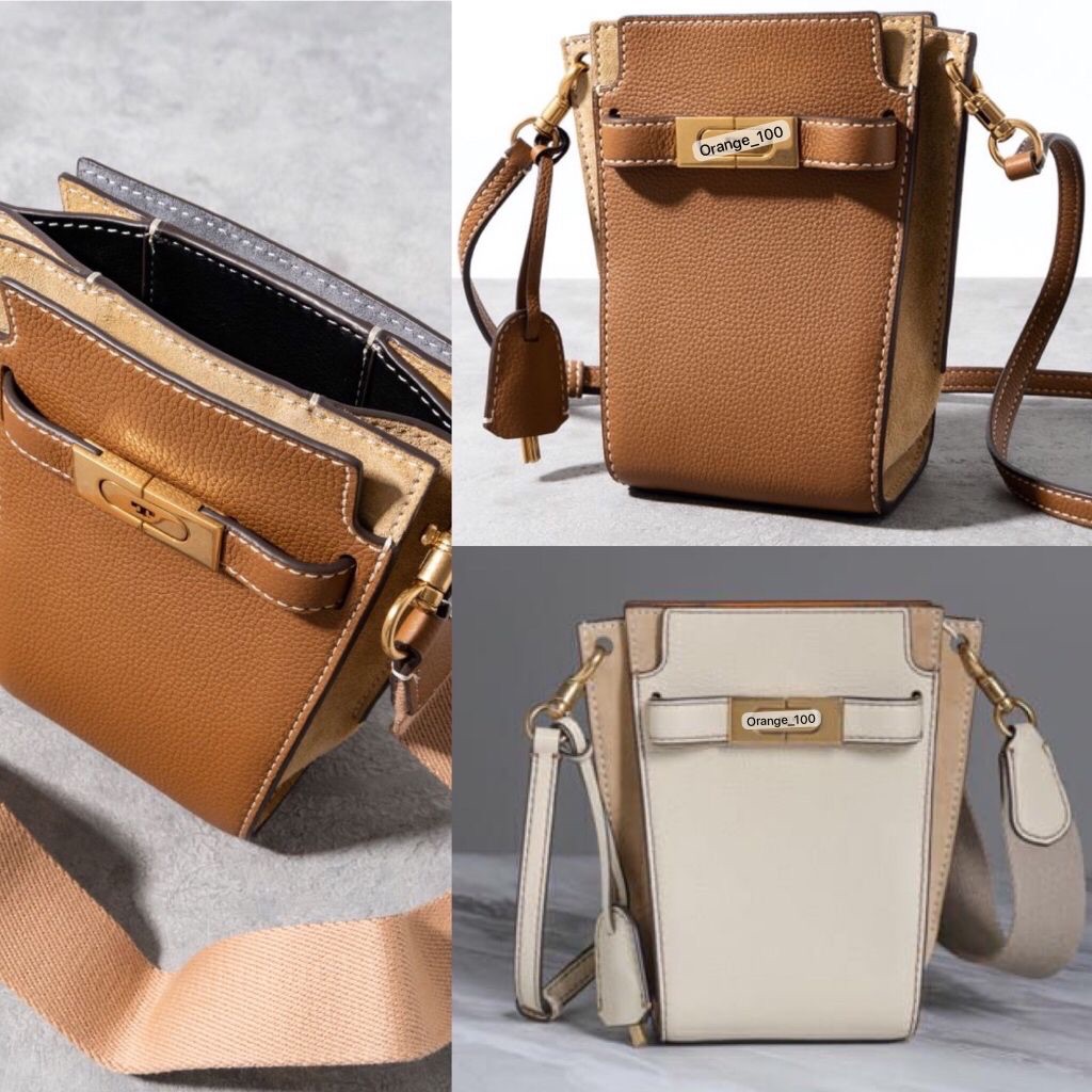 TAS WANITA TB PETITE LEE RADZIWILL PEBBLED DOUBLE BUCKET BAG ORIGINAL