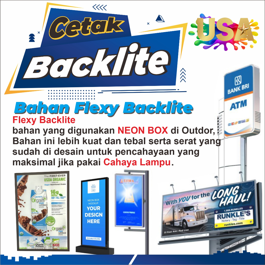 CETAK BANNER BACKLITE NEON BOX / Spanduk Backlite Neon Box