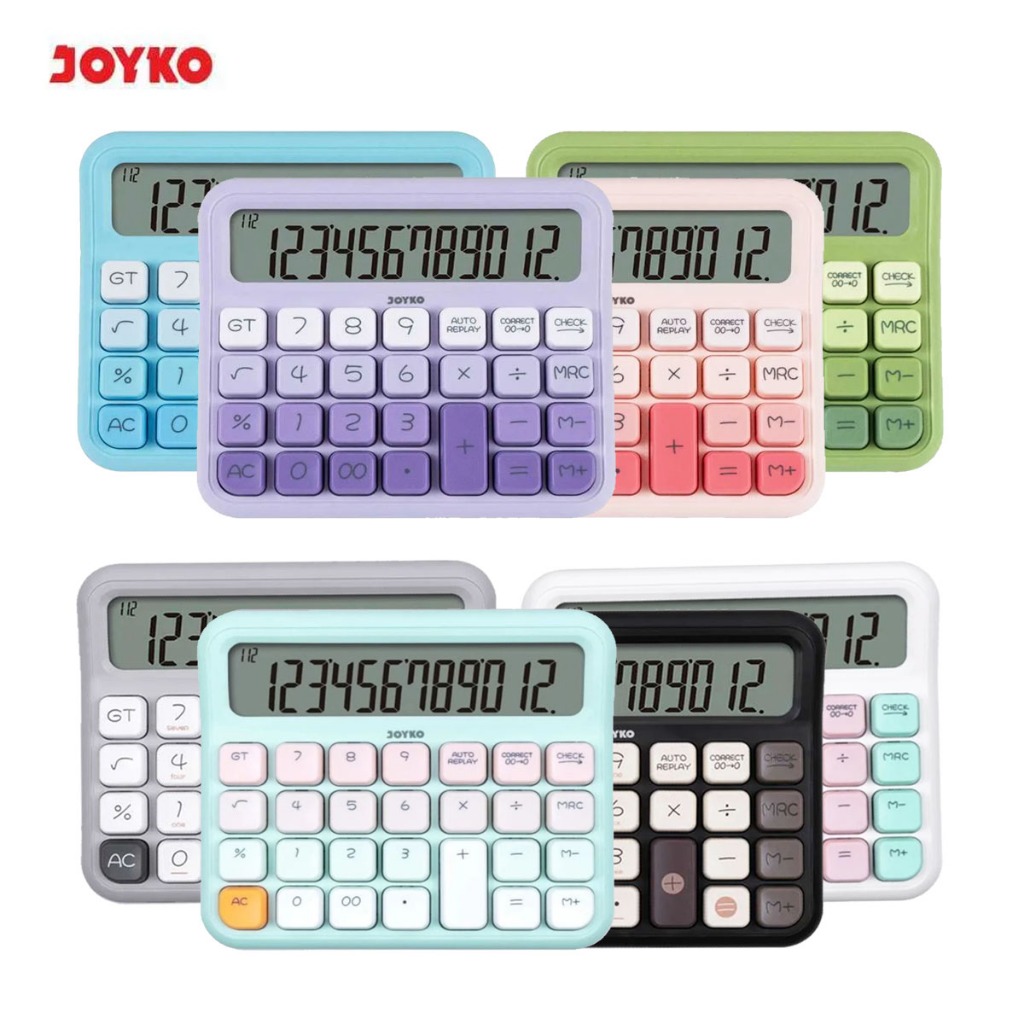 

JOYKO Calculator Kalkulator Aesthetic CC-63DCO CC-63BCO CC-63ACO 12 Digits Check Correct Big Display
