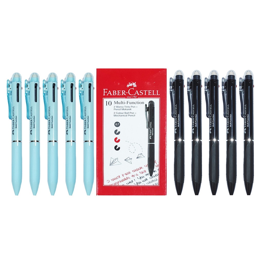 

Pulpen Faber Castell Multi - Function Per Box / Ballpoin Merah dan Hitam / Pensil Mekanik