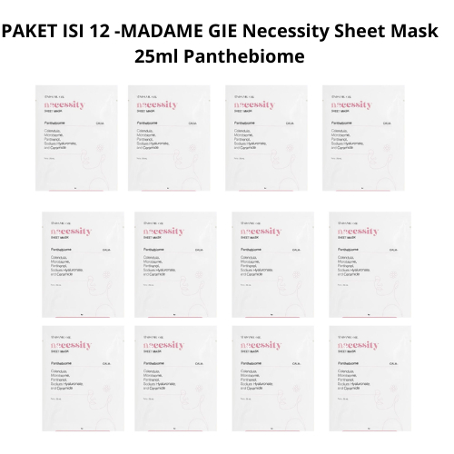 PAKET ISI 12 - MADAME GIE Necessity Sheet Mask 25ml | PAKET USAHA ISI 12 | PAKET MASKER WAJAH