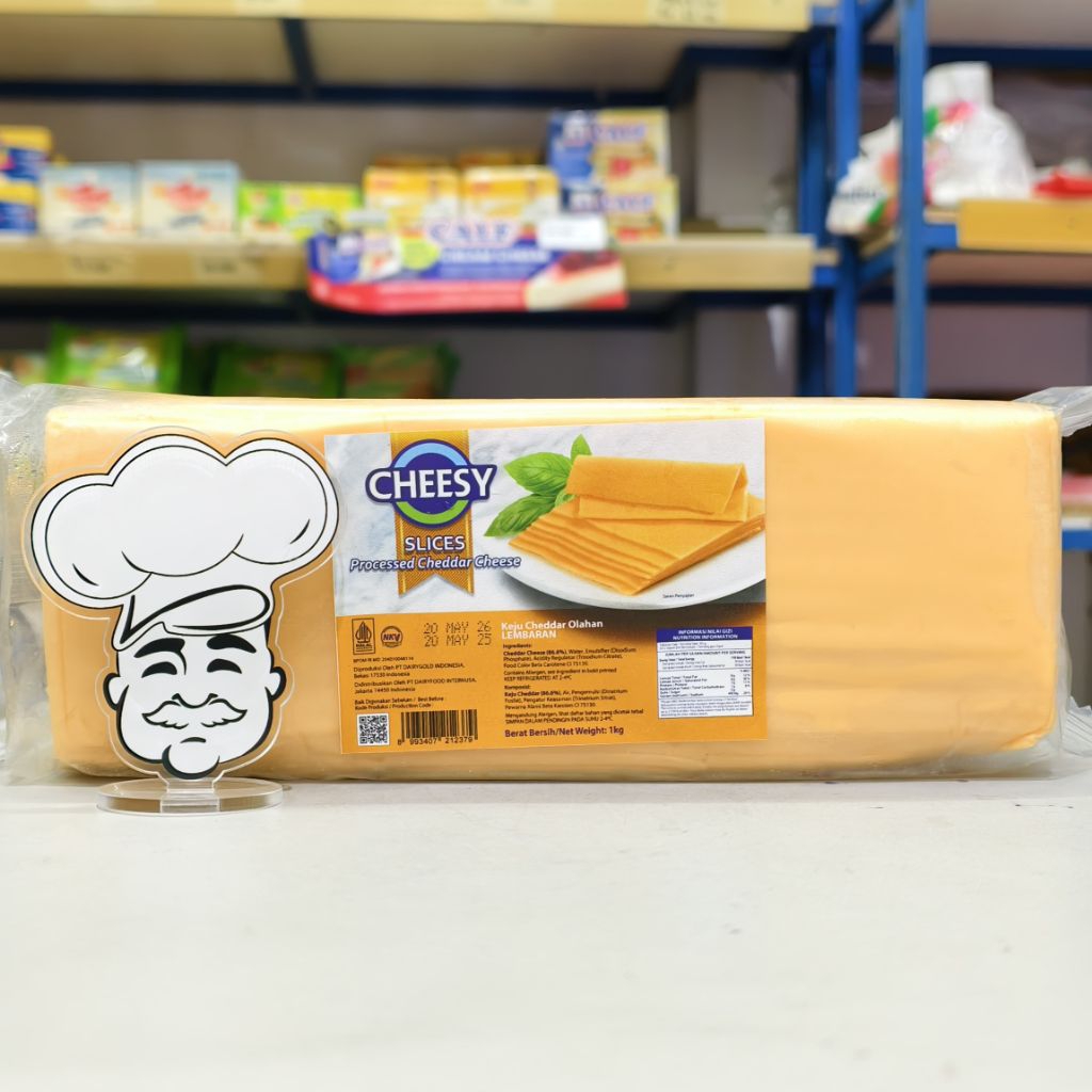 

Keju Slice Orange Cheesy 1Kg (84Slice) / Keju Slice Melting Orange Cheesy 1Kg (84 Slice) / Cheesy Red Cheddar 1Kg (84 Slice)