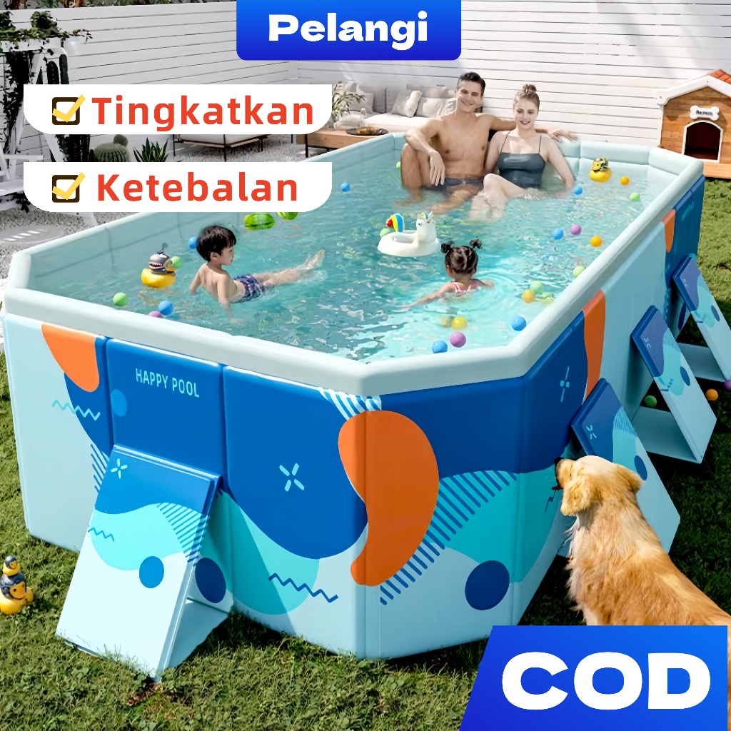 Outdoor Kolam Lipat Jumbo Kolam Portabel 4 Meter Lipat Kolam Renang Bayi Cocok Untuk 1