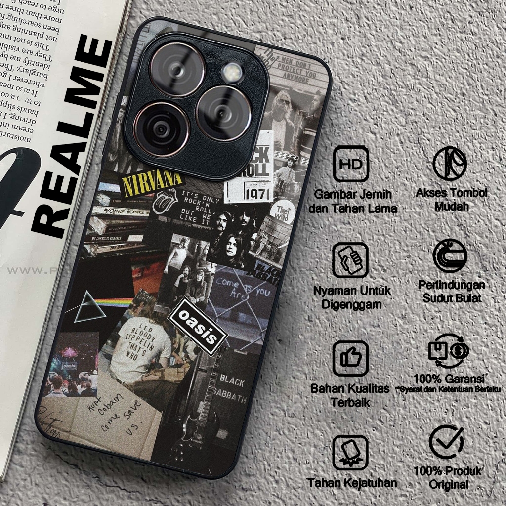 Case REALME C51Y C21Y C15 C12 C33 C35 C20 C40 C67 C25 C25S NARZO 30A 20 Glossy Motif BAND MUSIK JADU