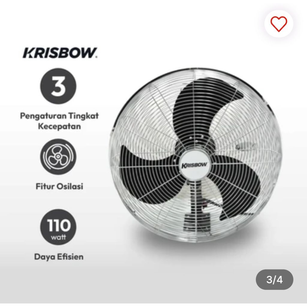 Krisbow 20 Inci Kipas Angin Dinding Industrial 50t-w