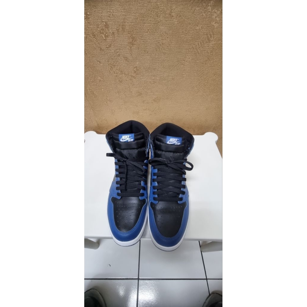 S-28 sepatu sneakers jordan 1 high MARINA BLUE size 45 used bekas ori