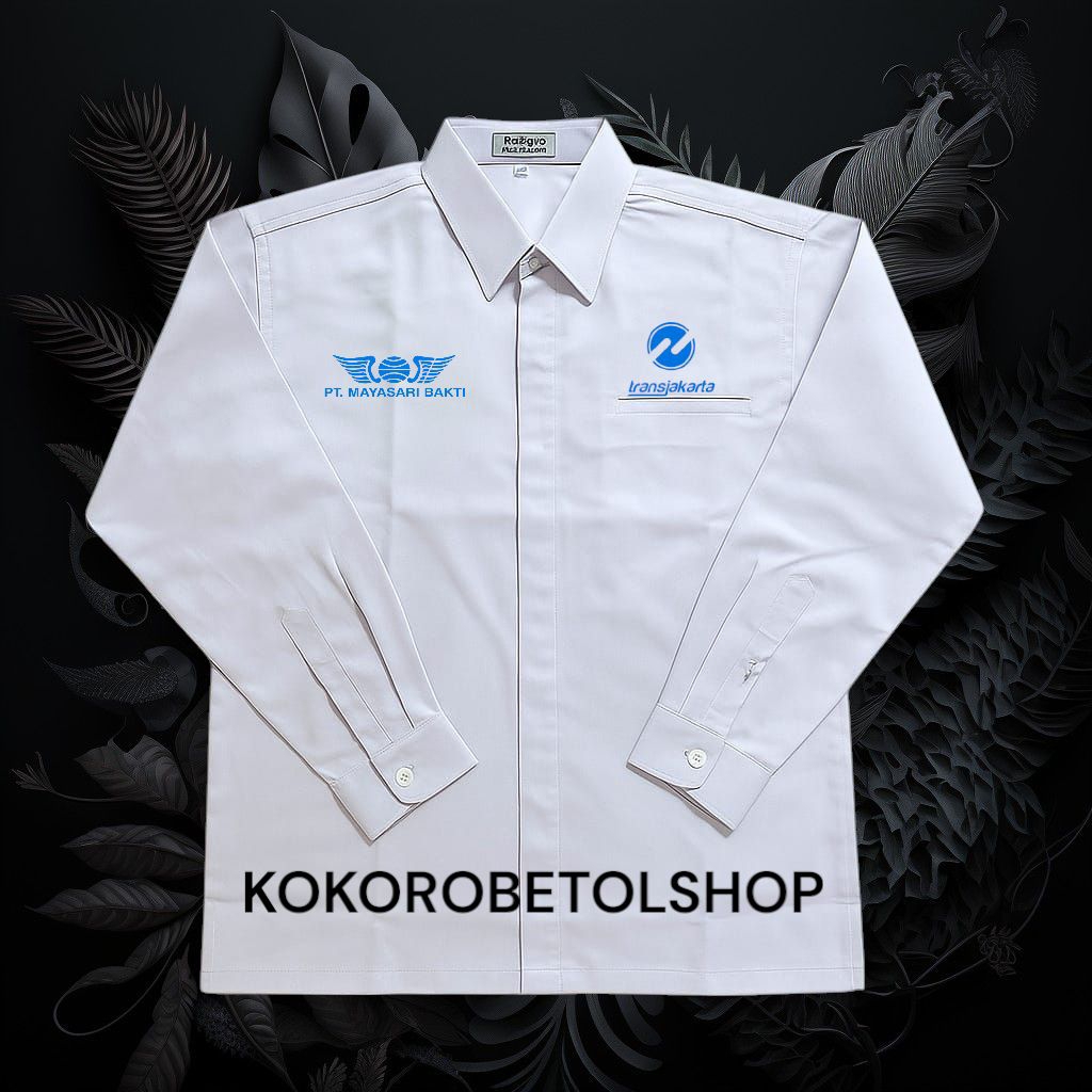 KEMJA PDH TRANSJAKARTA MAYASARI BAKTI COSTUM BORDIR KEMEJA PDH KANTONG SATU