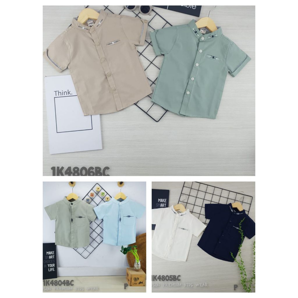 Atasan Kemeja anak Uson kerah Koko size S-130 KU03