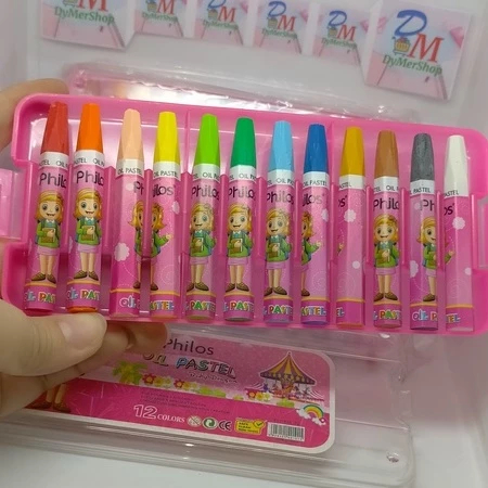 

Cat warna - Oil Pastel PHILOS isi 12 warna Kelir Oil Pastels 12 colour Ori 100% Original Asli Authentic